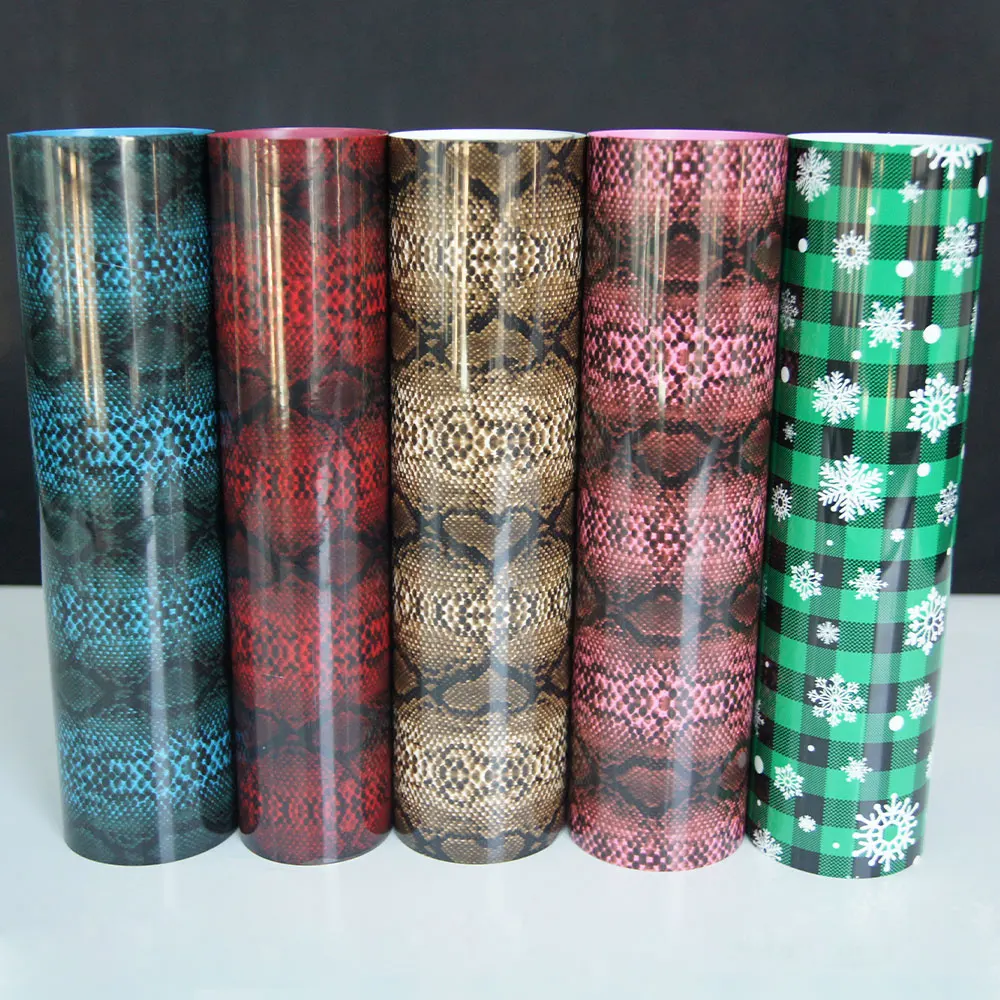 

Free Shipping 5 Sheets 25x25cm TPU Heat Transfer Vinyl Bundle Snakeskin Pattern HTV for Cricut Iron on for T-shirts DIY