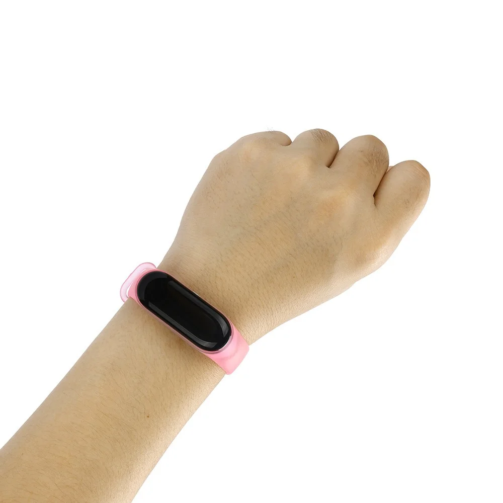 Ремешок для Mi Band 3/4 transparent silicone loop розовый|Ремешки часов| |