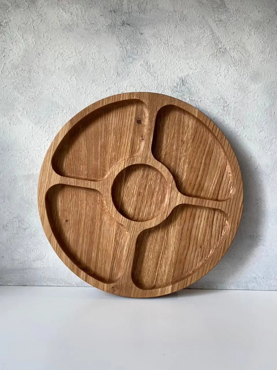 Менажница деревянная для сервировки стола блюдо из дерева круглая тарелка