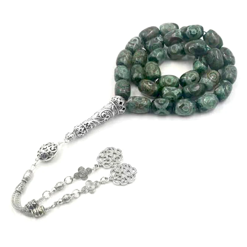 Зеленых глаз агат камень четки натуральный Для мужчин Молитвенные Четки из бусин