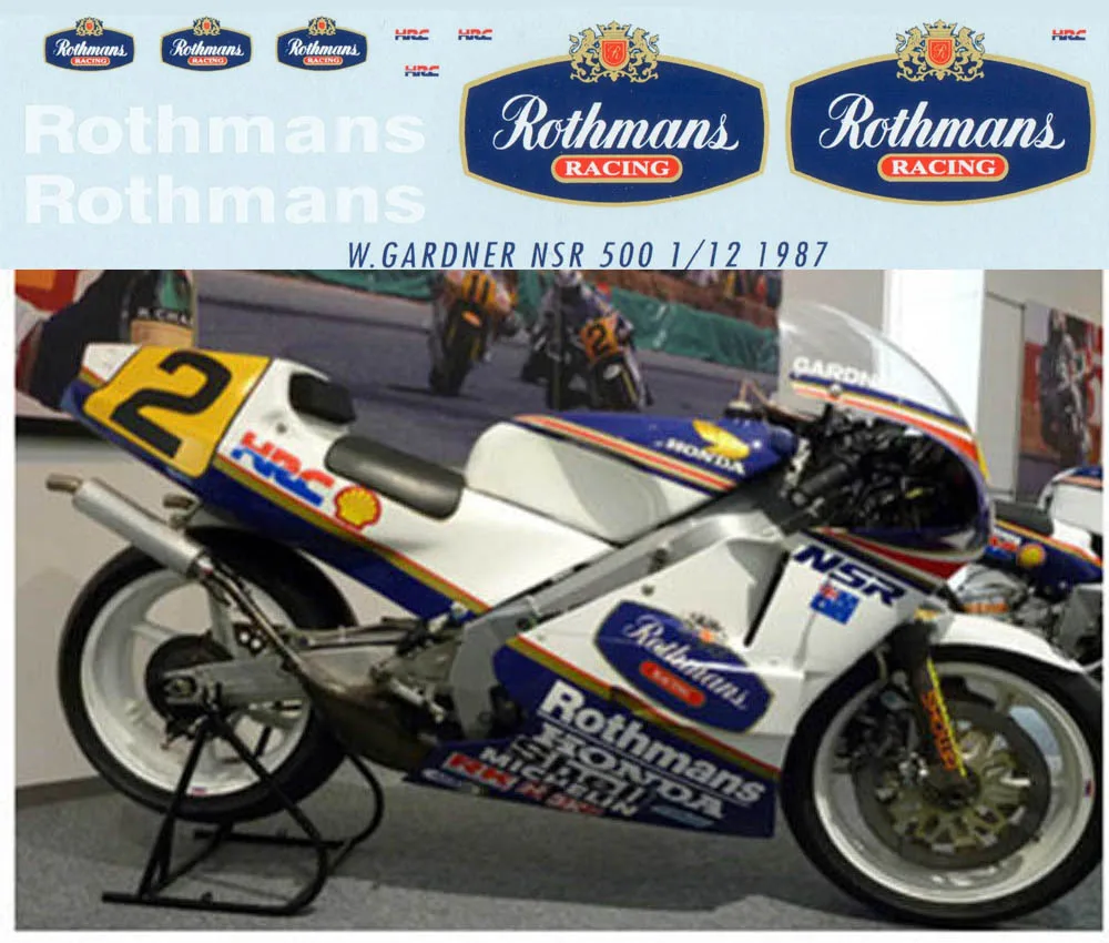 1/12 год HONDA NSR 500 Уэйн Гарднер 1987 наклейки ROTHMANS TB DECAL TBD31 |