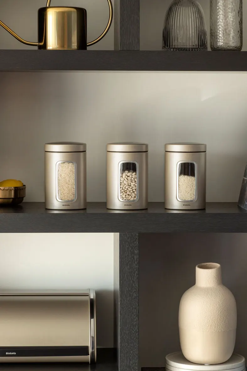 Контейнер для сыпучих продуктов Brabantia с окном 1 4л шампань 304828|Бутылки и банки