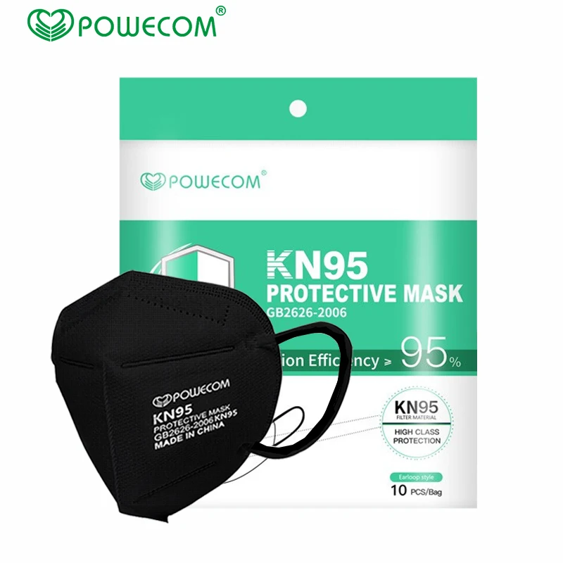 

Powecom Certified KN95 Masks Black Mask Reusable Face Mask KN95 Filter Dustproof Mask Adult mascarillas kn95mask mascherine