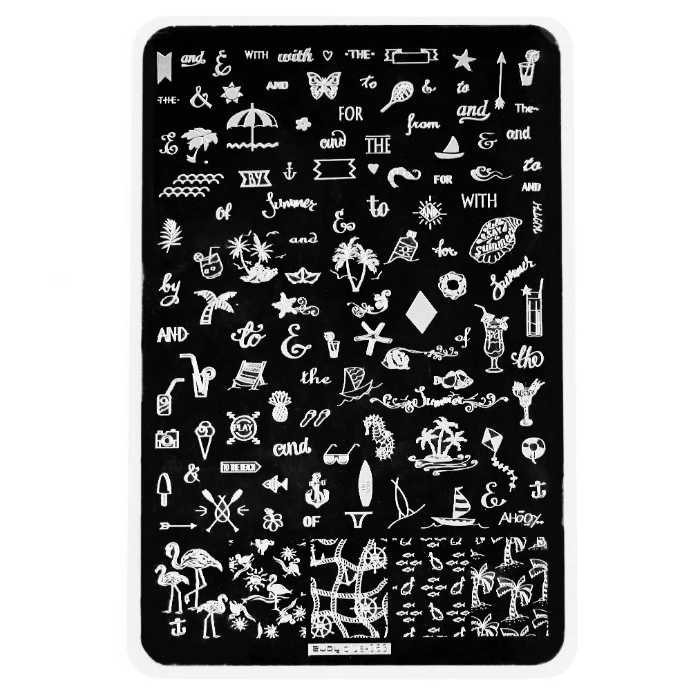 1pcs 14.5*9.5 cm Stainless Steel Nail Stamping Plates Flower Animal Plant Nail Art Stamp Template Image Stencil KO-04