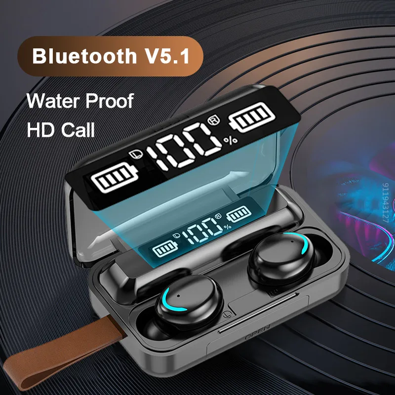 TWS-наушники F9 водонепроницаемые с микрофоном и поддержкой Bluetooth 2022 |