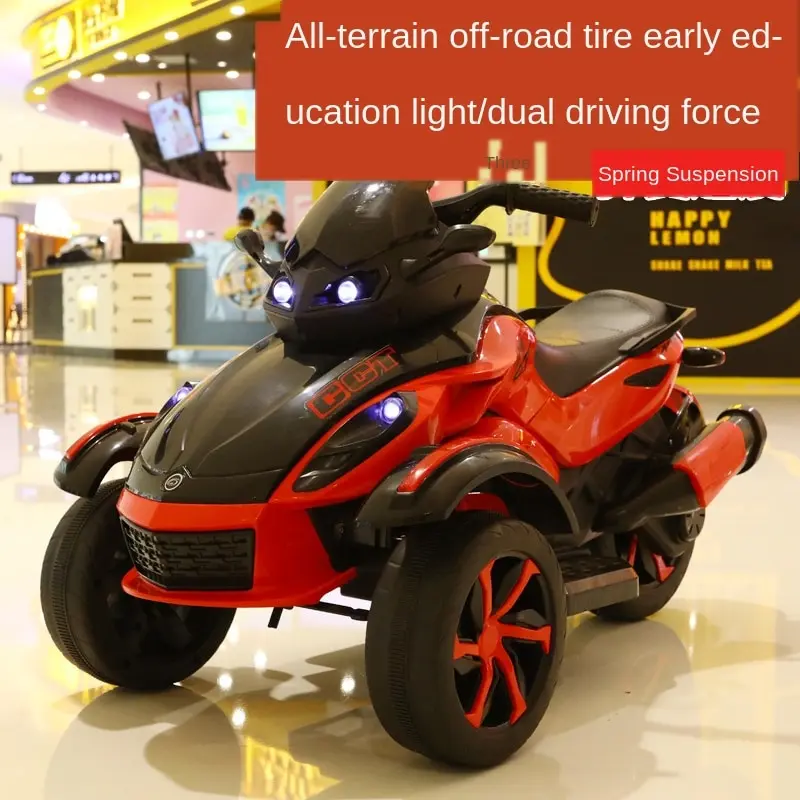 

Children's Electric Motorcycle Boys Tricycle Electric Car Baby Dual Drive Motorbike for Kids Ride on Car Electric for Kid