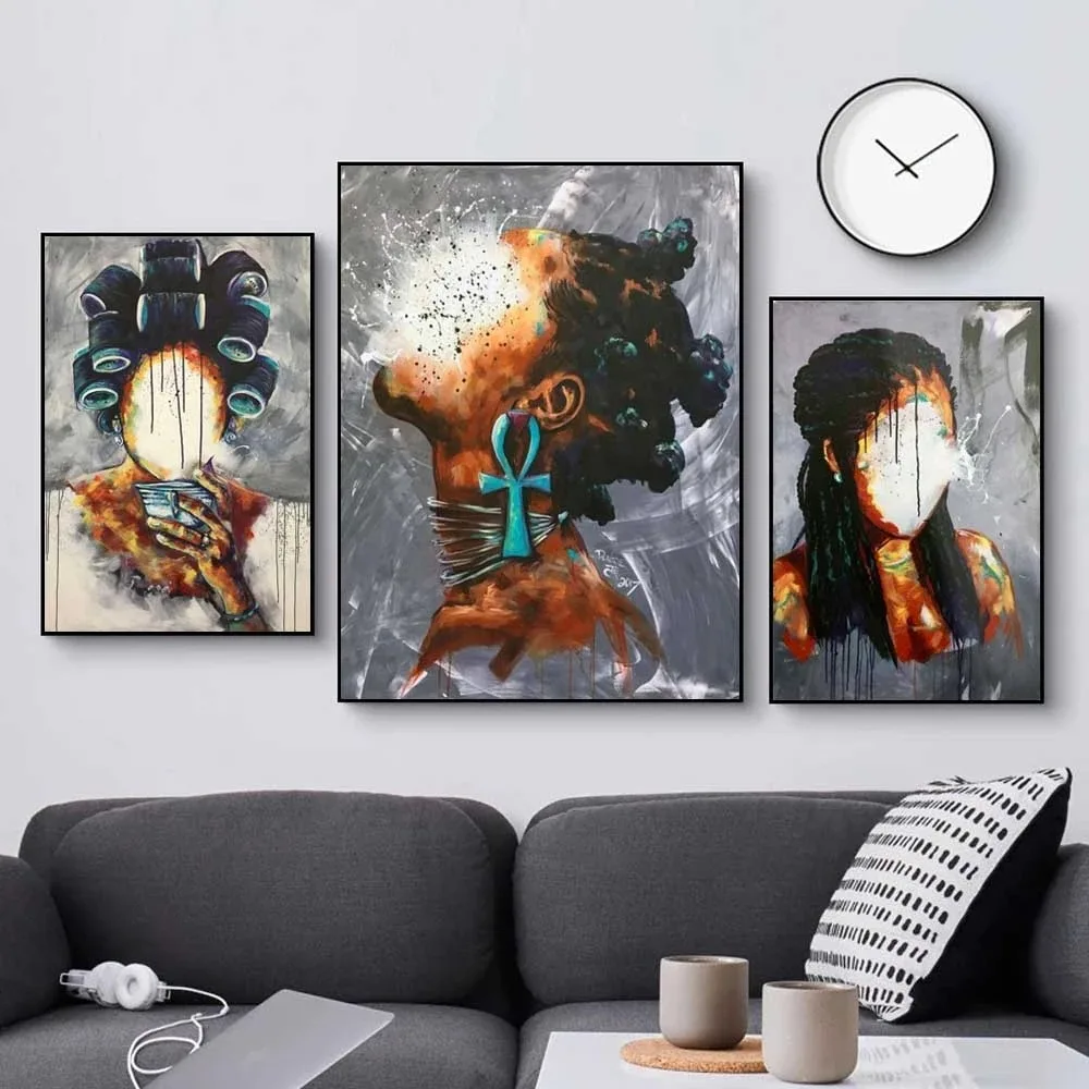

Graffiti Art Abstract Character Canvas Painting Crown Goddess Poster Print Wall Art Hairstyle Sexy Girly Home Decor Picture Gift