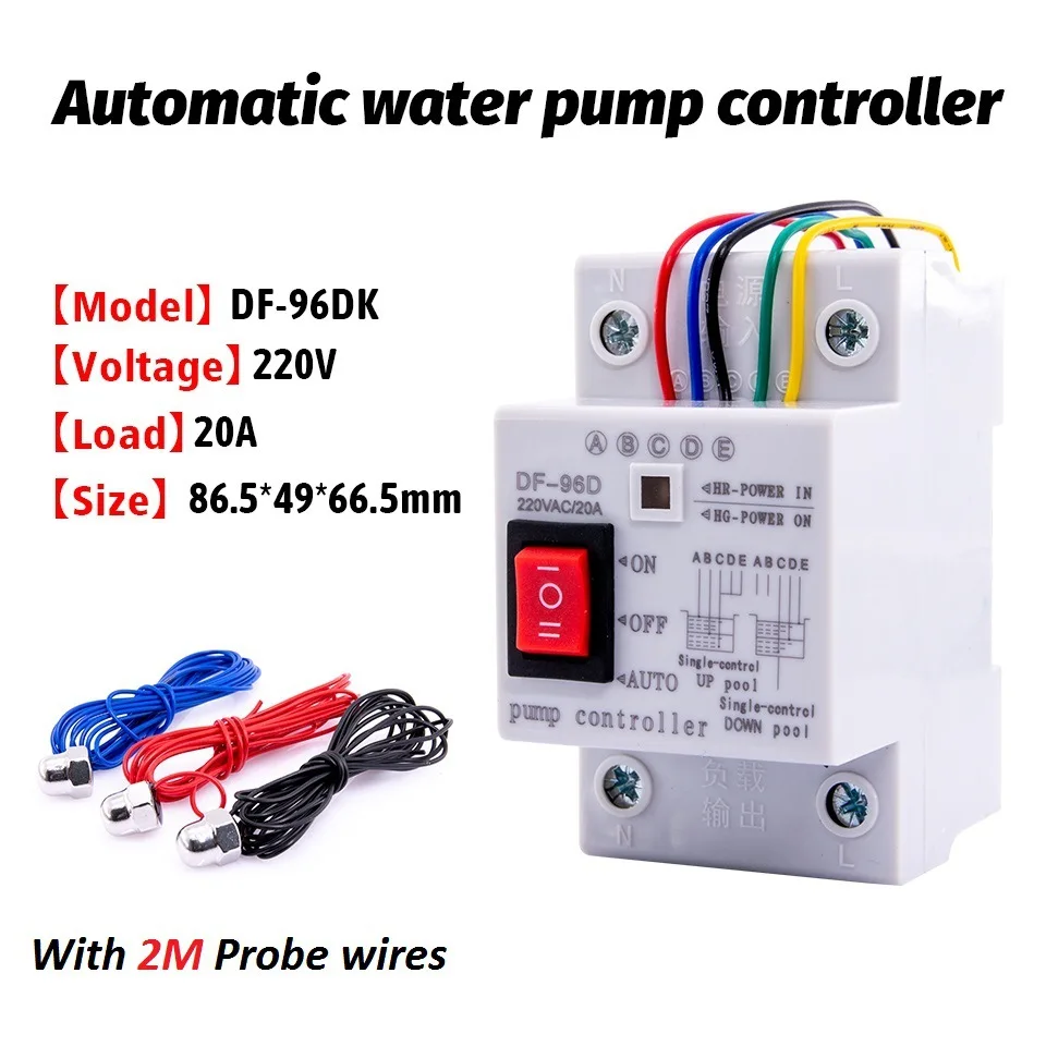 

DF-96D/DF-96DK Automatic Water Level Controller For Water Pump 220V Sensor Probe Water Pump Tank Liquid Level Detector Switch