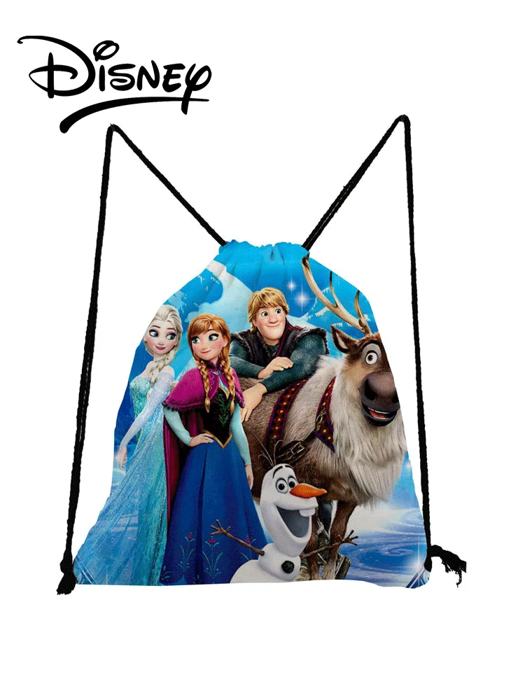 

Disney Frozen Backpack Cartoon Drawstring Bags Child Mini School Bag Eco Friendly Shoe Pocket Practical Storage Bag Dropshipping