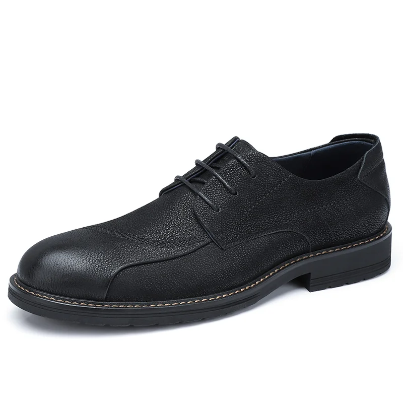 A832292080Black CAMEL/Мужская обувь; удобная повседневная обувь; Мужская обувь из натуральной кожи в стиле ретро; модная деловая мягкая Нескользящая мужская обувь - Цвет: A832292080Black