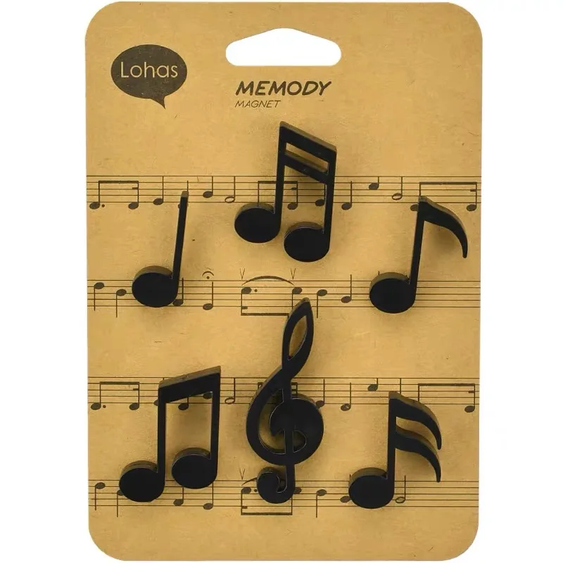 6 шт. креативные магниты на холодильник с музыкальной нотой черно белые модные