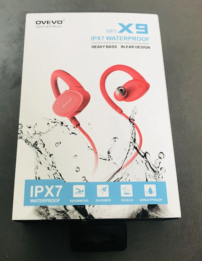

OVEVO X9 8G MP3 bluetooth Earphone IPX7 Waterproof Swimming Sport Bass HiFi Headphone