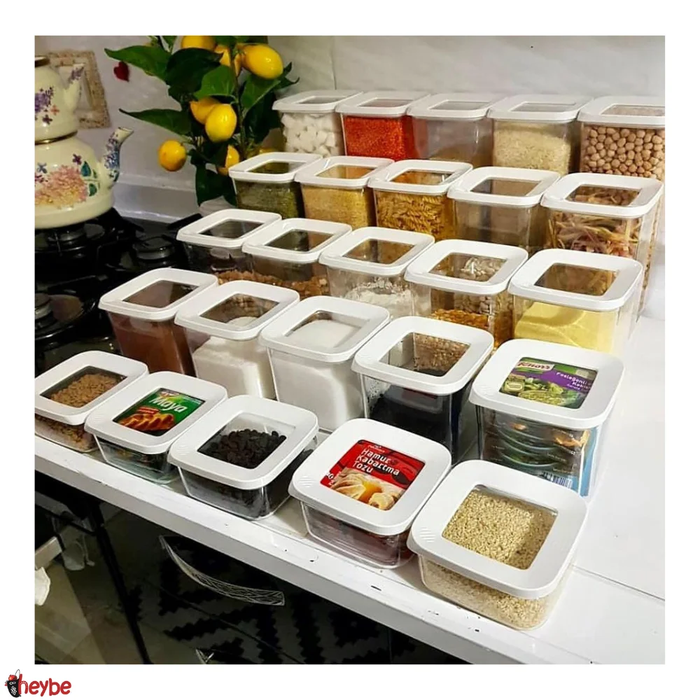 12Pcs Прозрачный высококачественный и здоровый пластиковый квадратный контейнер