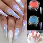 1 г прозрачный голографические блёстки для ногтей зеркало Аврора Неоновые порошки пыль Хамелеон дизайн ногтей хромированный пигмент погружение порошок украшение