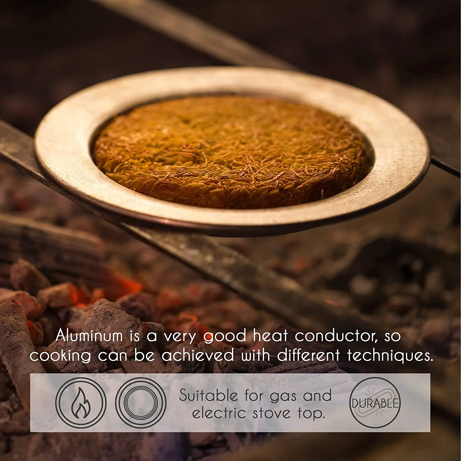 Kunefe тарелка обслуживание Презентация десерт лоток нержавеющая алюминиевая