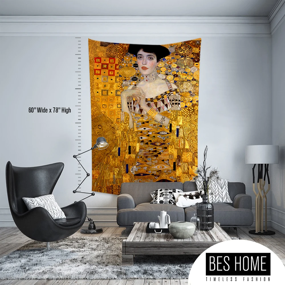 

Gustav Klimt-Portrait of Adele Bloch Bauer, Fabric Wall Hanging,Tapestry, Wall Hang, wall Decoration,Master Piece Tapestry