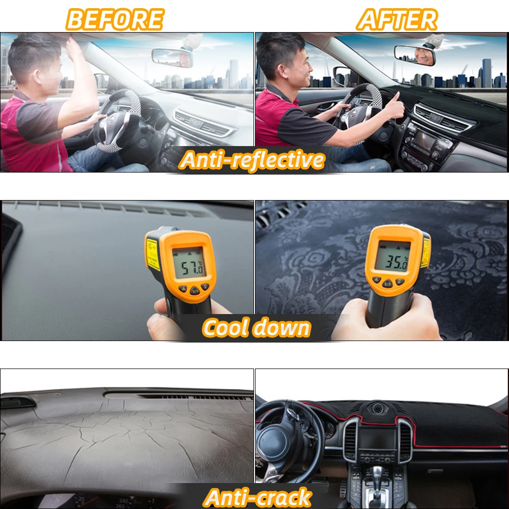 

LHD Car Dashboard Cover For Kia Sportage 2005 2006 2007 2008 2009 2010 JE KM Anti-slide Pad Dashmat Sun Shade Carpet Car Parts