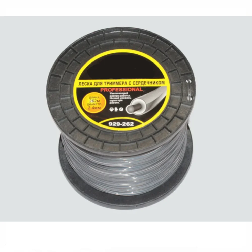 леска для триммера 2,4мм*15м (витой квадрат) b0135. леска для триммера 120 м круг 2. леска для триммера ребристая 3 мм * 15 м ( 35 шт / 140 шт ). 4. леска для триммера crazy 2,4*15 м (металлический трос в оплетке).