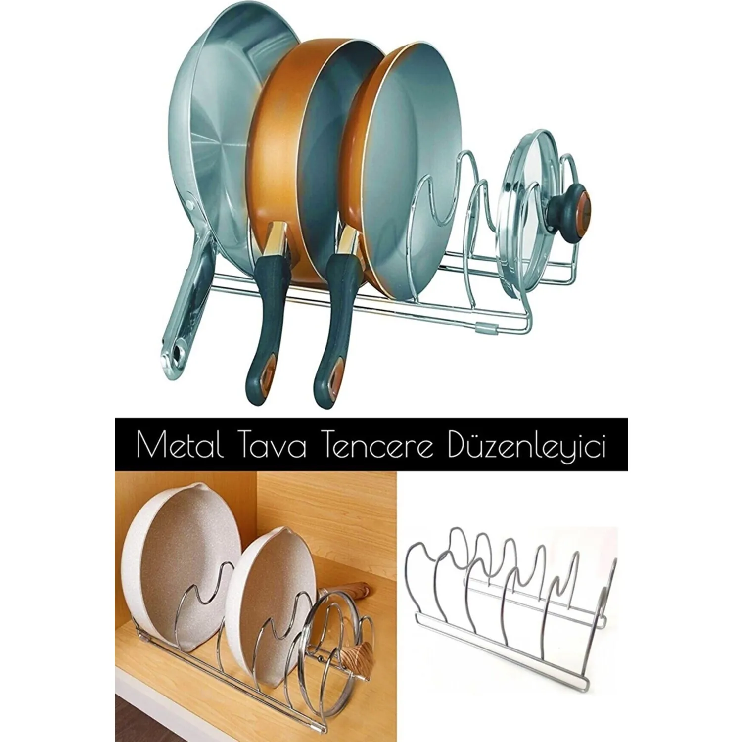 

Kitchen Accessories 5 Tiers In Cabinet Pan Organizer Functional Useful Comfortable Home Appliances Multi-Purpose BPA Free