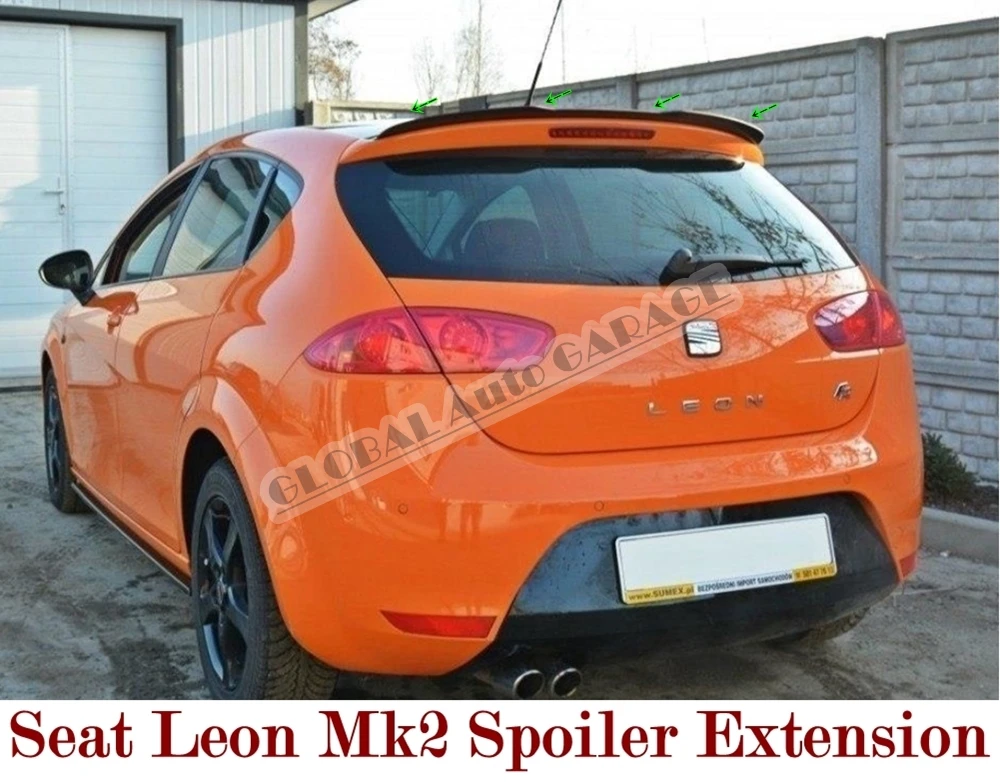 

For Seat Leon Mk2 Spoiler Extension 2006-2012 Auto Accessory Universal Spoilers Car Antenna Car Styling Diffüser Flaps Splitter