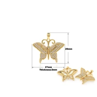 original design charm micro paved zircon butterfly pendant ladies fashion party wedding new year jewelry gift diy jewelry making