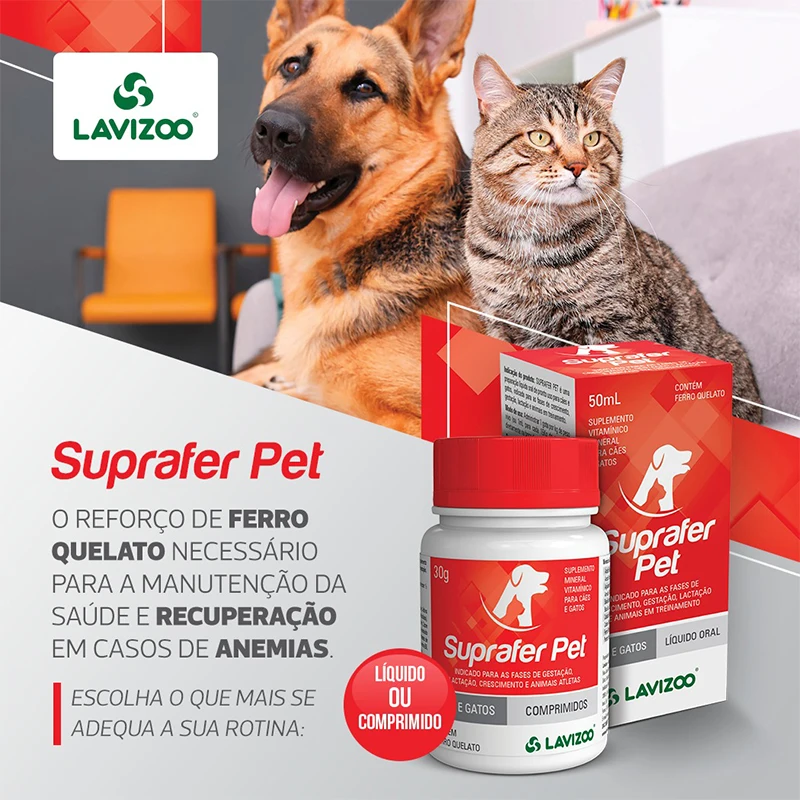 

Iron Supplement for Dogs and Cats Suprafer Pet Lavizoo 50ml