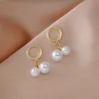 Серьги с простым жемчугом, новые модные интернет-знаменитости, стильные, универсальные, маленькие серьги