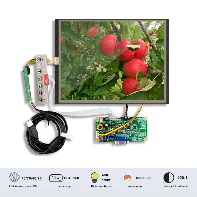 

Original TIANMA TM104SDH01 10.4 Inch Lcd Screen With Board SRGB 800×600 LVDS Interface 20 Pins Connector