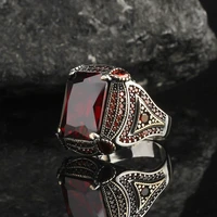 925 sterling silver ring for men zircon stone jewelry fashion vintage gift onyx aqeq mens rings all size