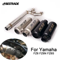 exhaust set for yamaha fz6 fz6n fz6s all years motorcycle exhaust mid middle link pipe slip on 51mm muffler tips with db killer