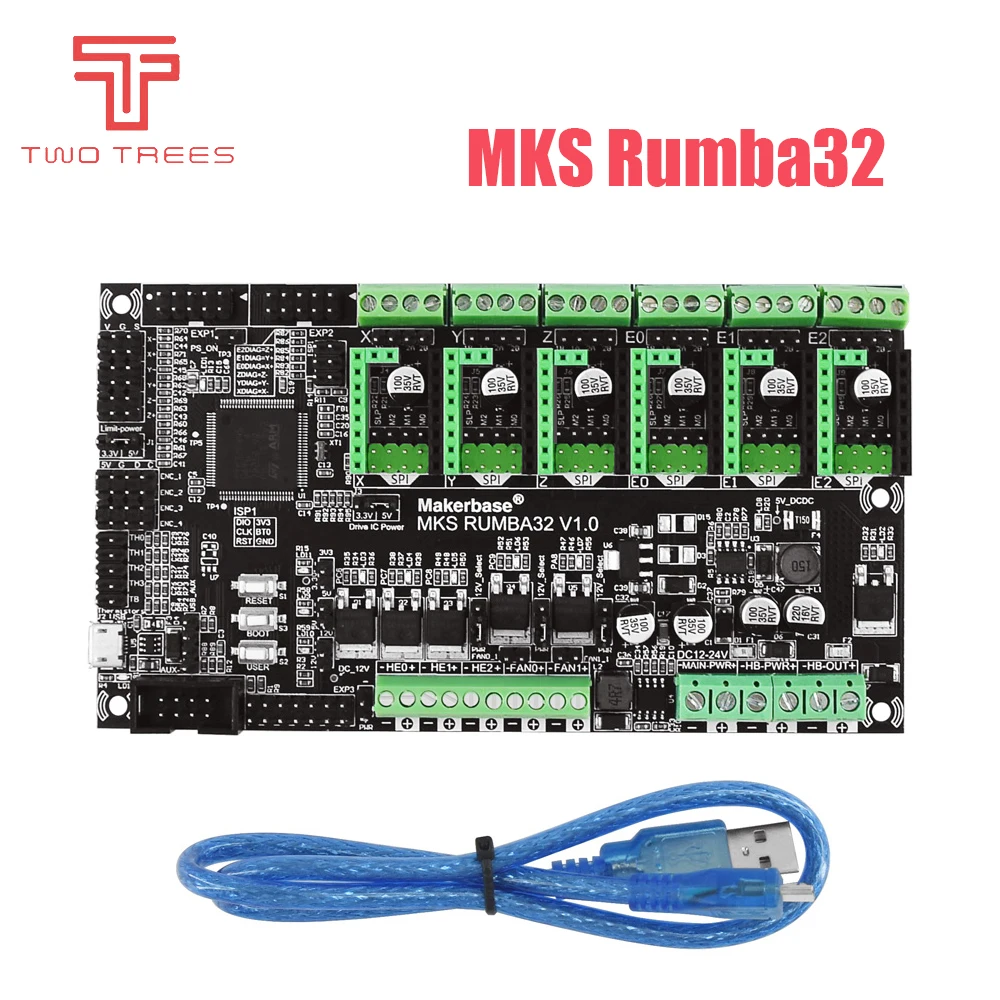 Makerbase MKS Rumba32 180 МГц 32 битная плата управления для 3D принтера 6 портов драйвера