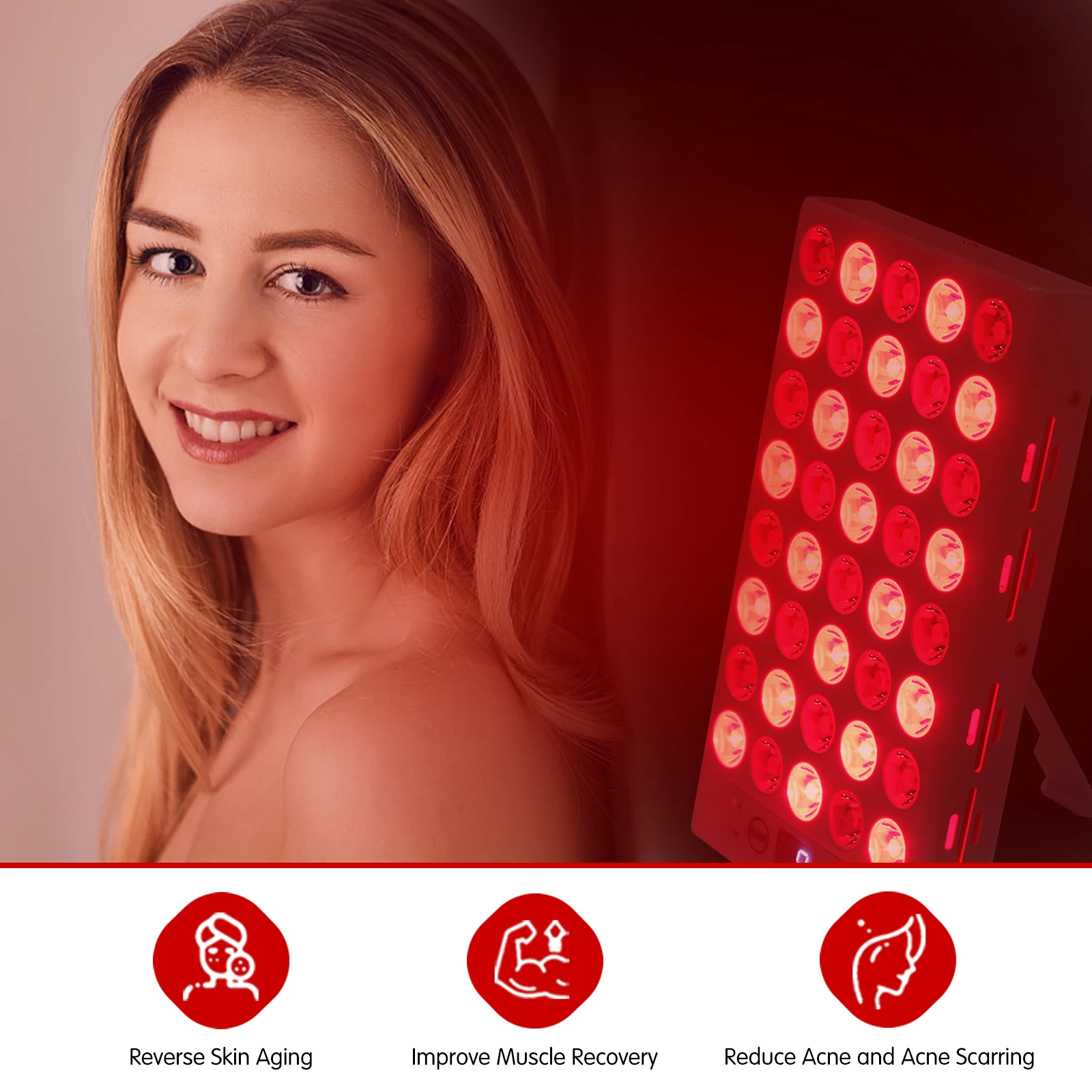IDEAREDLIGHT Red Light Therapy Panel Near Infrared 660nm 850nm Beauty And Health Face Lift Beauty Health LED Skin Rejuvenati
