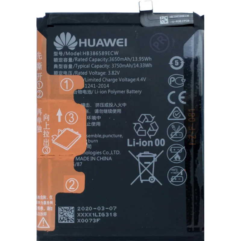 Аккумуляторная батарея HB386589ECW для Huawei Honor P10 Plus Mate 20 Lite Nova 3 Nova3 5T View 10 View10 V10 Play Mate20