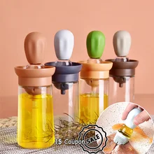 2 in 1 Oil Bottle Oil Brush With Scales Dispenser Oil Sprayer Jars Sauce Spice Cooking Baking BBQ Seasoning Kitchen Gadget Sets