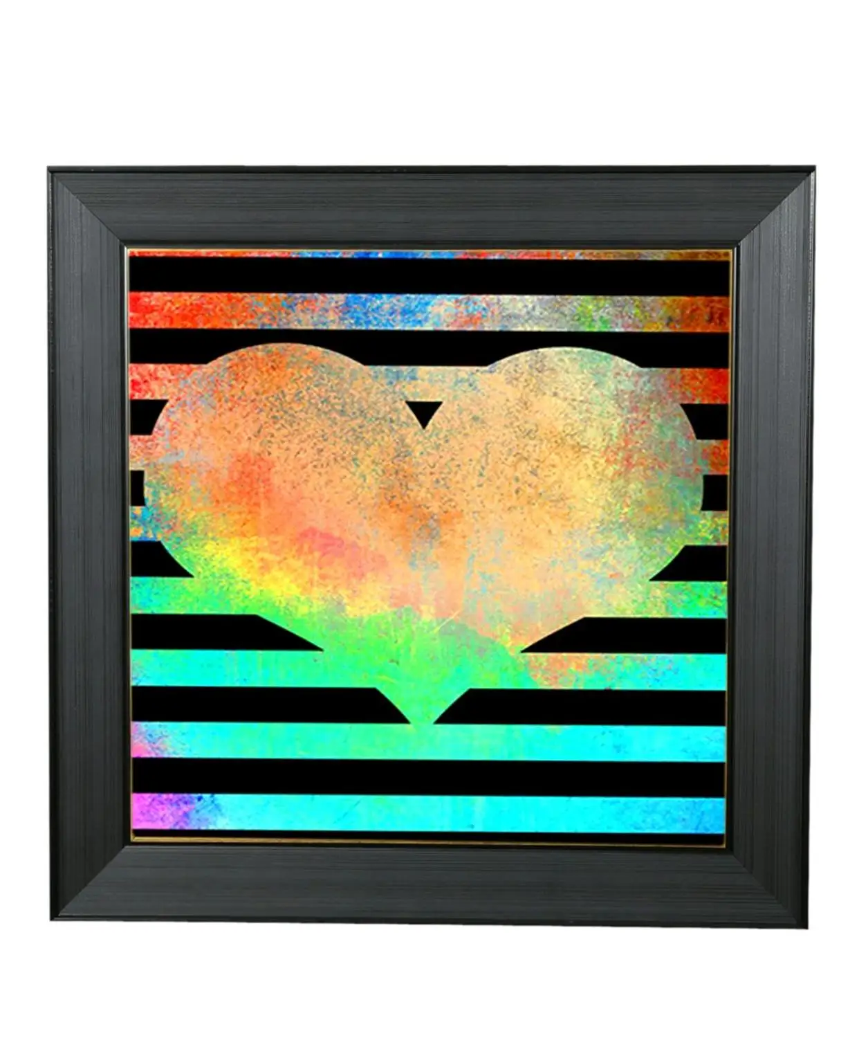 

Canvas Painting Glazed Wooden Black Framed Love Shining