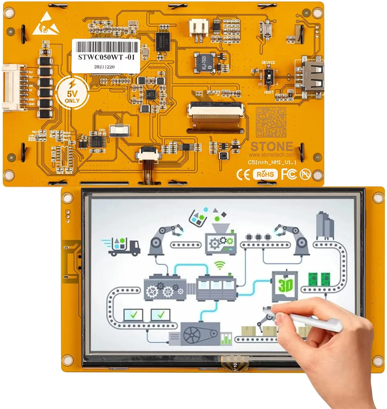 4.3 5  7 10.1 Inch HMI TFT Display with Controller + Program + Serial Interface for Arduino Raspberry pi ESP32 ESP8266 STM32