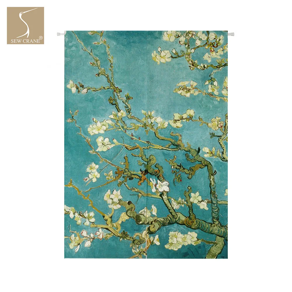 Японская занавеска с миндальным цветком для двери дома офиса ресторана кухни