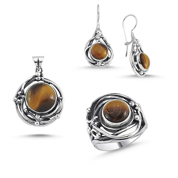 

Серебряный 925 пробы с тигриным глазом