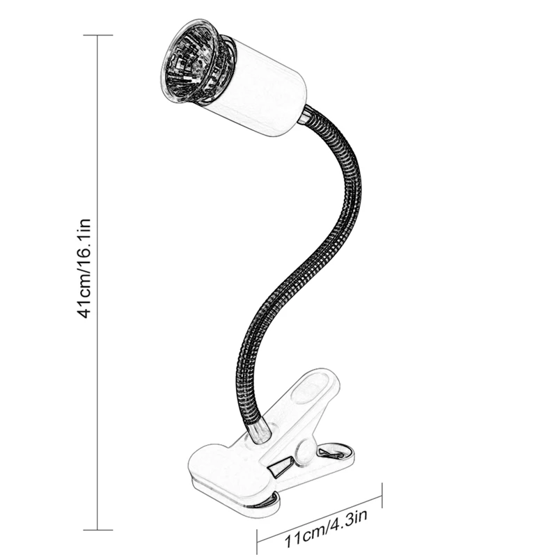 LEDGLE Pet Heat Lamp UVA UVB Reptile Turtle 25W & 50W E27 Bulb Lighting Clamp for Lizards Snakes Chameleon | Дом и сад