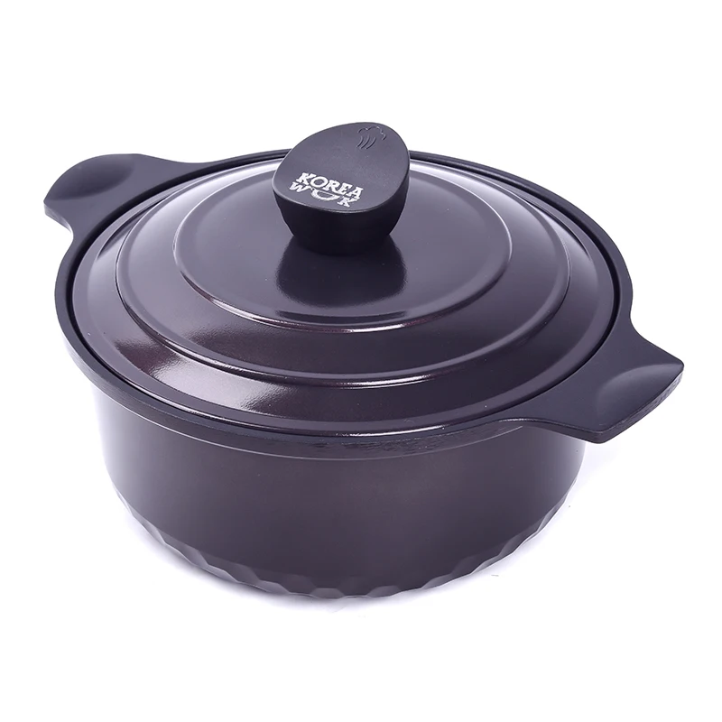 Алюминиевая кастрюля KOREA WOK KWC2423GR 4 7 л с крышкой антипригарным покрытием GREBLON