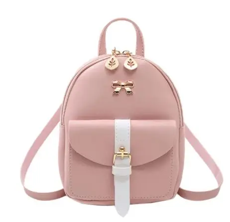 

Women's Mini Backpack Luxury PU Leather Kawaii Backpack Cute Graceful Bagpack Small School Bags for Girls Bow-knot Leaf Hollow