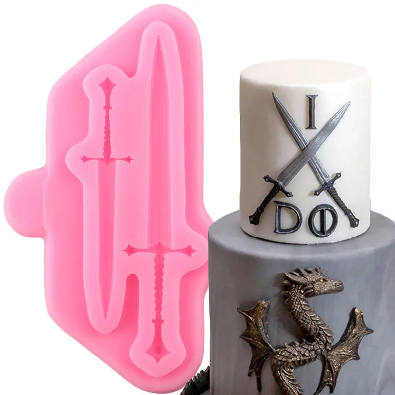 Силиконовые формы для помадки в виде дракона мечи защитная форма сражения