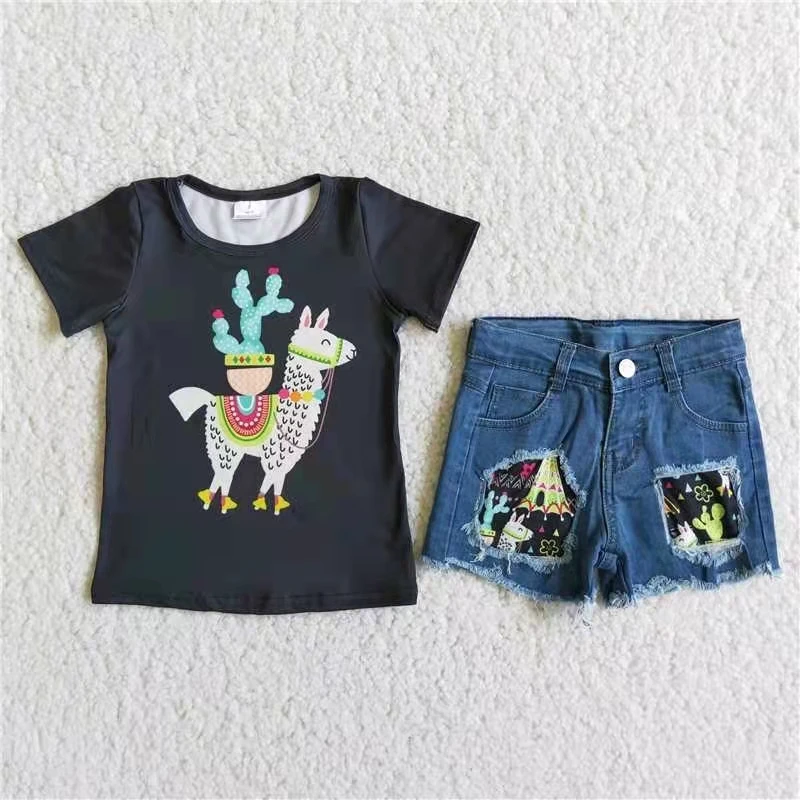 

kids suit summer little girl clothing set 2 piece summer outfit casual girl knit cotton clothing set short sleeve top and shorts