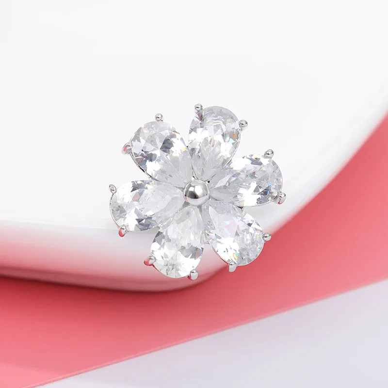 CZ Циркон снежинка белая Брошь для женщин вечерние Стразы Цветок Булавка