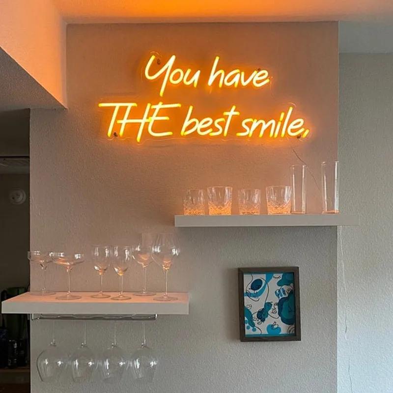 Custom Neon Sign you have THE best smile Neon Sign, Wall Hanging Decor Sign, Special Led Neon Sign, Birthday Gift, Room Decor  - buy with discount