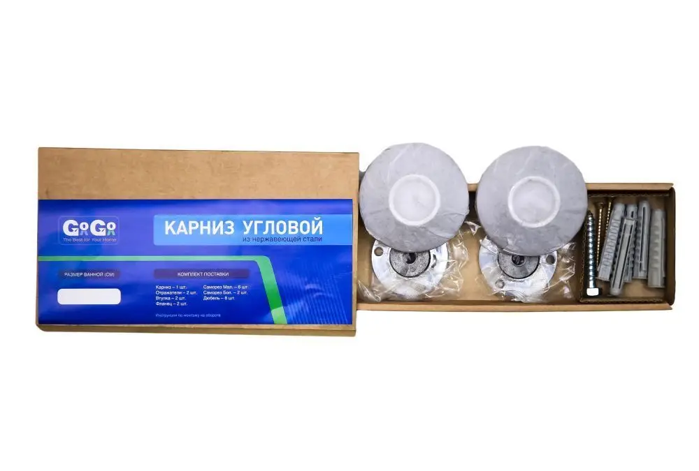 Карниз угловой 170*70 GoGo нержавеющая сталь надежное крепление гарантия качества
