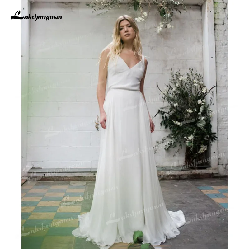 

Универсальное мягкое атласное свадебное платье А-силуэта 2021, простое сексуальное платье с V-образным вырезом, открытыми плечами и открытой ...