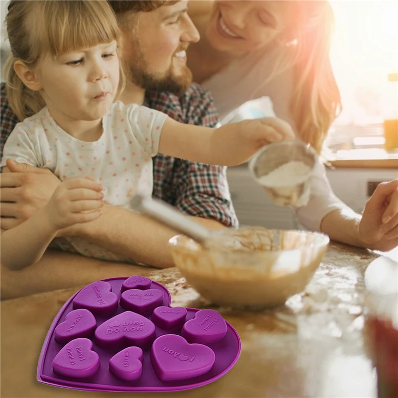 

Heart-shape Silicone Mold DIY Chocolate Soap Mould Baking Tool Sugarcraft Ice Pastry Baking Tool Mould Soap Mold Cake Decorator