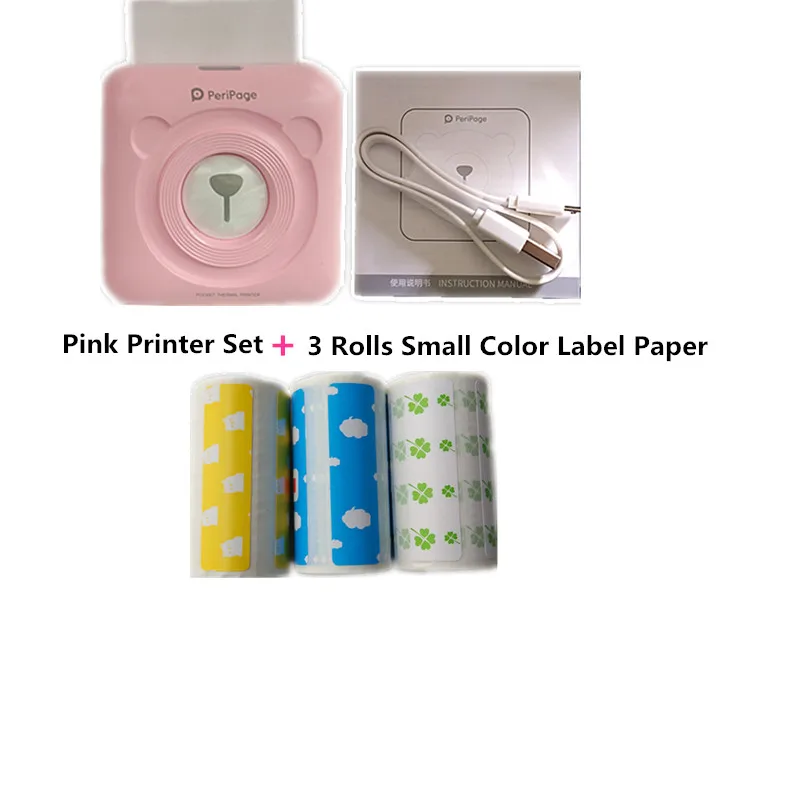 GOOJPRT PeriPage Mini 58mm 203 DPI Pink Portable Thermal Printer Pocket Photo Bluetooth Connection With Mobile Phone Android iOS |