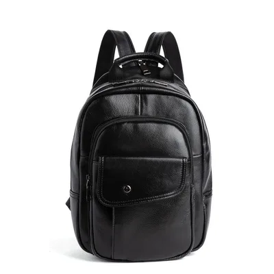 

Vintage Embossed Cowhide Shoulder Bag Women Backpack New Versatile Leisure Multi Purpose Small Travel Backpacks in Bright Brown